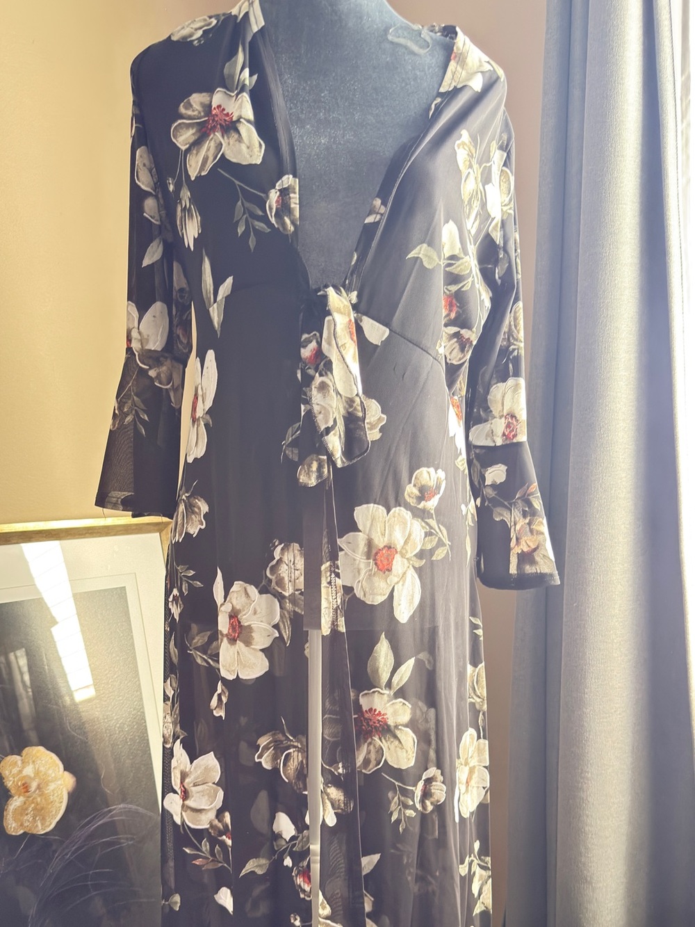 Kimono Black Floral
